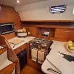 Los Angeles yacht rental kitchen area