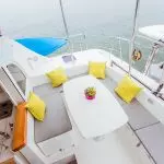 LA catamaran charter outside seating